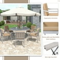 thumbnail image 5 of EUROCO 6-Person Outdoor Patio Dining Set, Wood & Metal Furniture with 1.73’’ Umbrella Hole, Removable Cushions, 6 Armchairs and 1 Round Table for Patio, Backyard, Garden, Antique Gray, 5 of 9