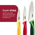thumbnail image 3 of Zyliss 3-Piece Chef Knife Set with Sheath Covers, Stainless Steel Paring Serrated Utility Kitchen Knives, Color Handles, 3 of 7