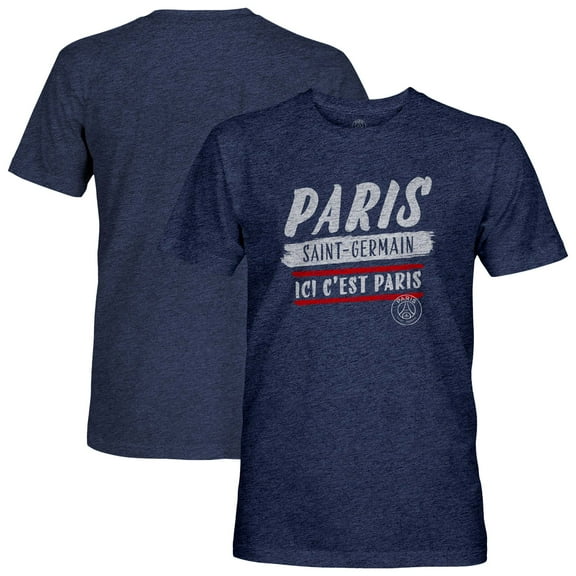 Men's 1863FC Navy Paris Saint-Germain Signage Vintage Tri-Blend T-Shirt
