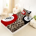 thumbnail image 4 of Castle Fairy Red Billiards Twin Sheets 3pcs, Vintage Leopard Print Bedding, Brown Red White,1 Fitted Sheet, 1 Flat Sheet and 1 Pillowcase, 4 of 6