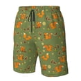 thumbnail image 4 of Sikiie Squirrel And Nuts Print Men's Beach Shorts, High Elastic Quick-drying Shorts - with Drawstring and Slip Pockets, Suitable for Beach, Sports, Vacation-Small, 4 of 6