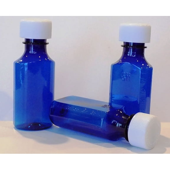4 Ounce Graduated Oval Cobalt Blue Medicine Vial 100 Pack