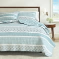 thumbnail image 6 of Great Bay Home Stripe Reversible Reversible Quilt Set With Shams (King, Kadi - Blue), 6 of 6