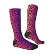 thumbnail image 3 of Picia Women Crew Soft Moisture-wicking Socks Leopard Neon Rainbow Gradient Pattern Design Cotton Socks, One Size fit All, 3 of 9