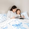 thumbnail image 5 of Erosebridal Blue Princess Bowknot 7pcs Bedding Comforter Set For Teen Girls,Cartoon Letter N Monogrammed Queen Bedding Sets,Reversible, 5 of 7