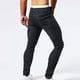 thumbnail image 4 of Pantalones largos para hombre, casuales, de moda, con bolsillos perforados, color sólido, elásticos, ajustados, de pierna corta, de mezclilla, pantalones para hombre, 4 of 5