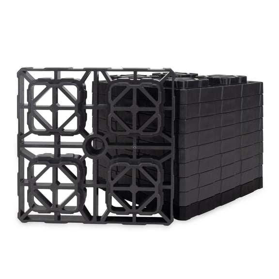Camco 10 Pack Fasten XL RV Leveling Blocks, Interlocking Design, 10.5" x 10.5", Gray