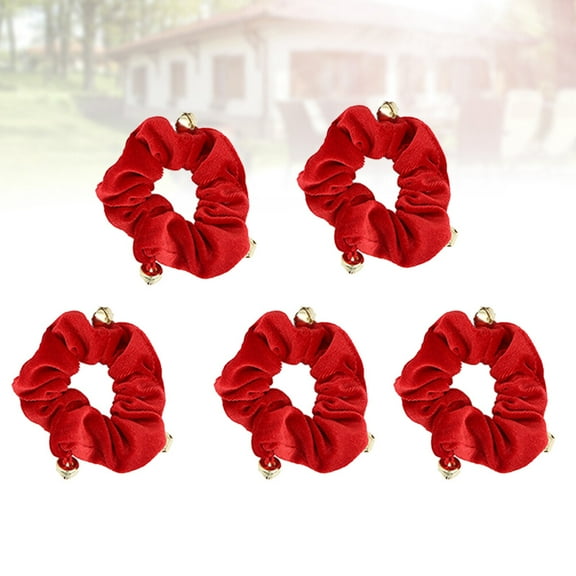 OFFIGAM 5-Pack Toddler Ponytail Holders with Red Paillette Design, Girls Hair Accessories Set for Festivals and Everyday Use