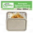 thumbnail image 4 of EcoQuality 22oz Disposable Bowls with Fiber Lids - Rectangular Compostable Sugarcane Fiber Biodegradable Paper Bowls Eco-Friendly Take Out Food Storage Containers, Microwave Safe, Meal Prep (400 PACK), 4 of 8