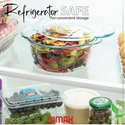 Simax Glass Casserole Dish with Lid Microwave & Oven Safe Glass Bakeware, 3 Quarts