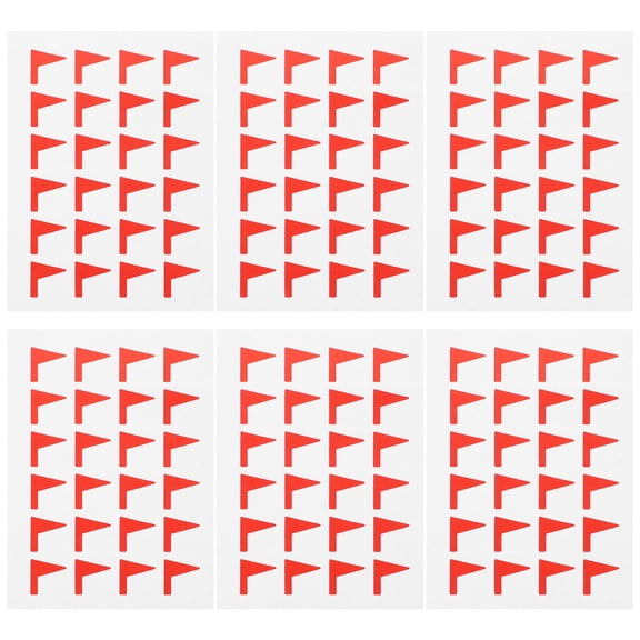 Soimiss 288Pcs Red Decorative Flag Sticker Labels Paper Material Residue Free for Home Office Use