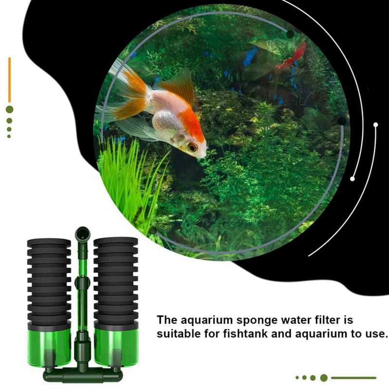4X S Double Head Water Filter Aquarium Fishtank Sponge Water Filter Air Pump Fish Tank Cleaning Filter