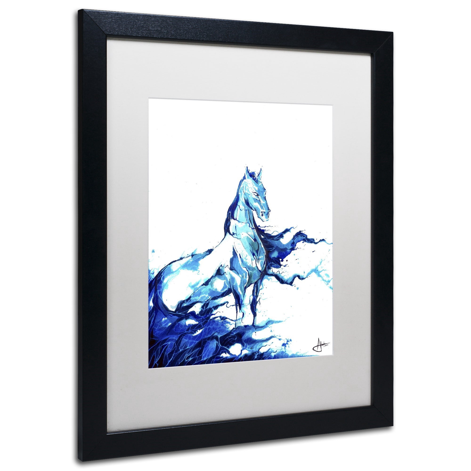 Trademark Fine Art 'Poseidon' Canvas Art by Marc Allante, White Matte, Black Frame