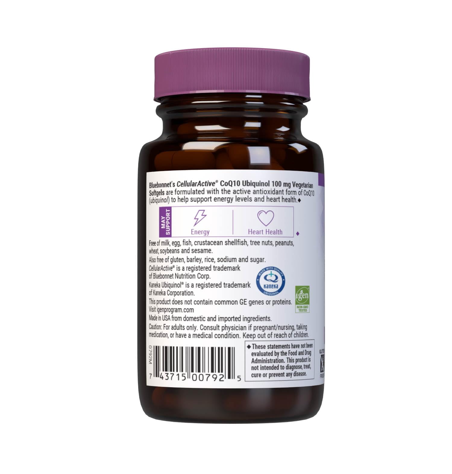 Bluebonnet Cellular Active CoQ10 Ubiquinol 100mg, Energy & Heart Health*, 30 Softgels