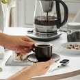 thumbnail image 3 of 4-ounce espresso cup with saucer, spoon and metal holder, 6-piece small stackable coffee cup set, Nespresso ceramic Demitasse cup, black, 3 of 9