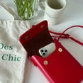 thumbnail image 3 of Bolso versátil vertical para teléfono móvil, estilo japonés y coreano, sencillo, tipo caja, estilo retro, bandolera con textura para hombre y mujer, moderno, 3 of 6