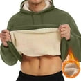 thumbnail image 6 of MGCWSH Men's Heavy Hoodie Sherpa Fleece Lined Pullover Thick Winter Hooded Sweatshirt Army Green L, 6 of 9