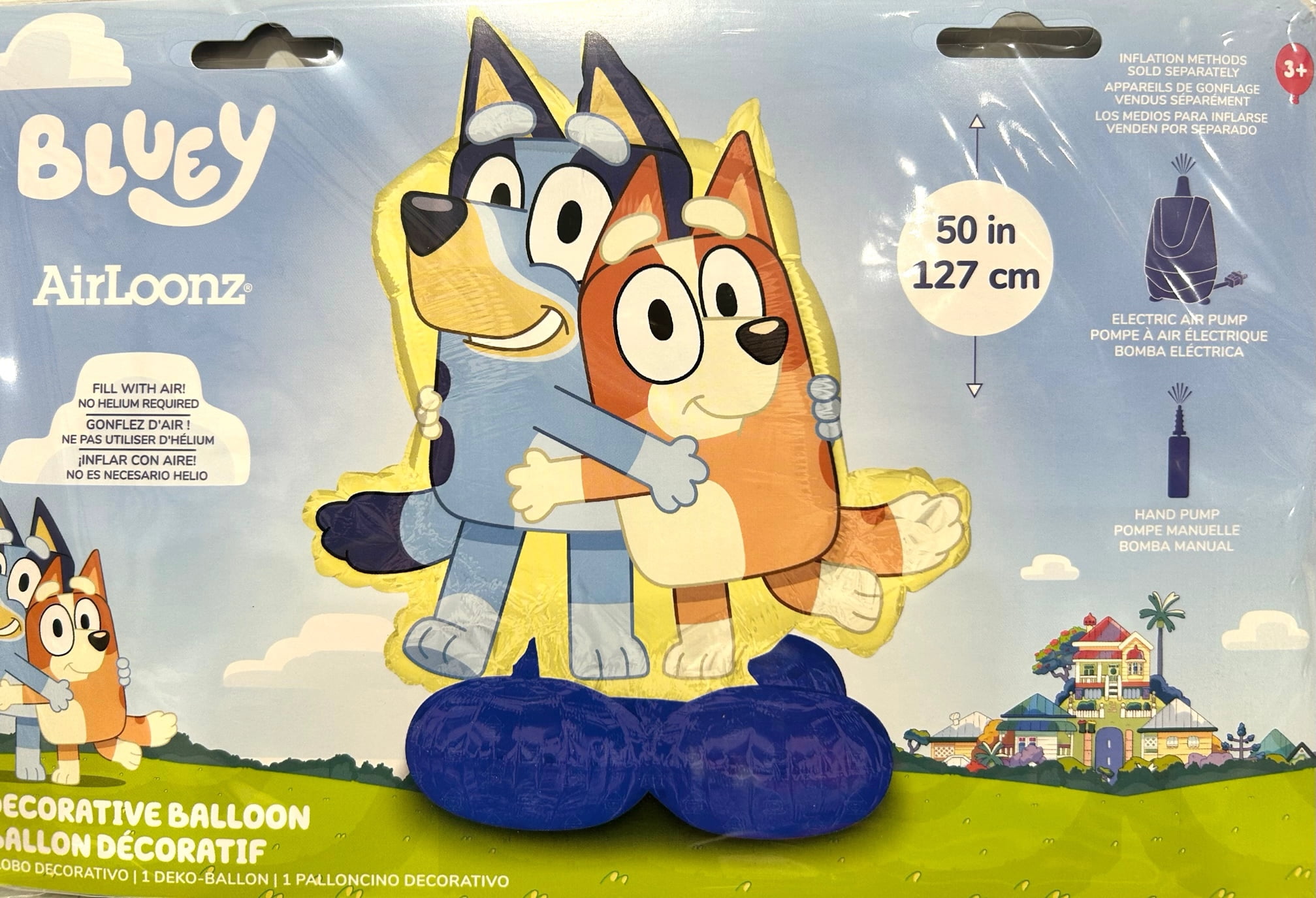 Anagram Giant 49" Bluey and Chilli Airloonz Birthday Party Supplies Air-Filled Foil Balloon Bouquet Decorations