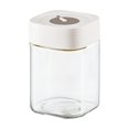thumbnail image 1 of Frasco hermético para alimentos, frasco de vidrio con tapa, recipiente apilable para almacenar té. Blanco 1000ml, 1 of 9