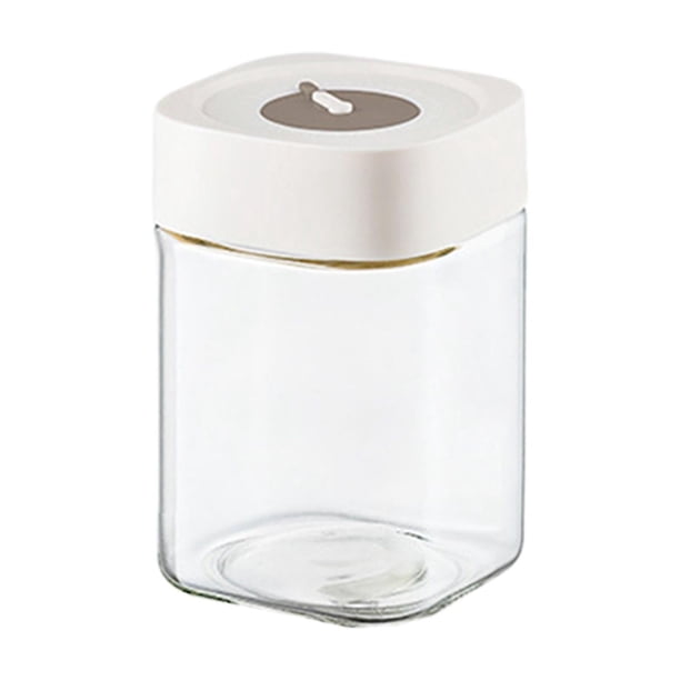 Tarro de vidrio para almacenar, tarro reutilizable para pepinillos, tarro hermético, bote para cereales, tarro para galletas Blanco 1000ml