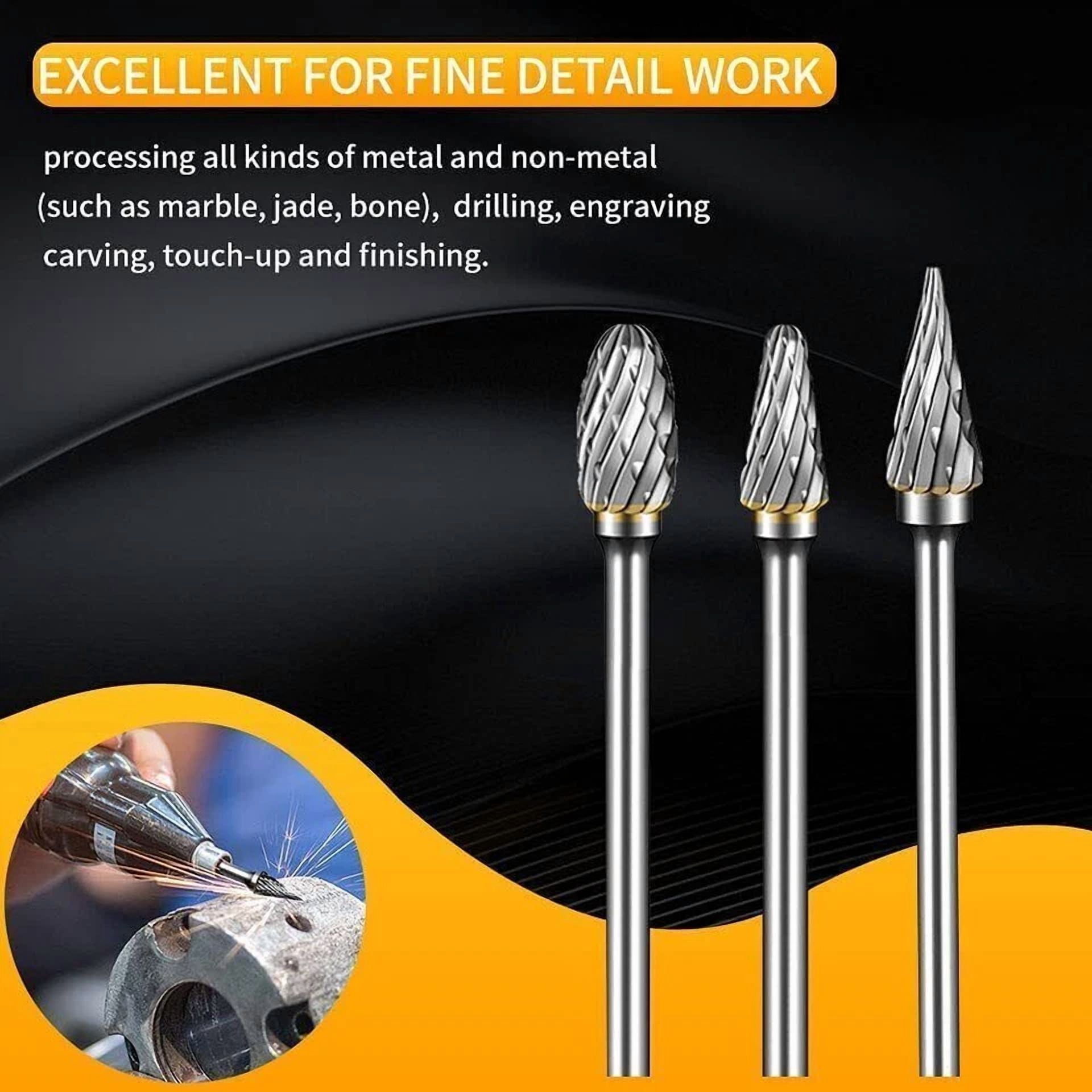 CIRCLE- Carbide Burr Set Compatible With Dremel Rotary Tool 10Pcs Die Grinder Bits