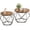 2PC-Brown, variant on Simenmax 2-Piece Round Nesting Coffee Table Set with Hidden Storage, Modern Geometric Side Tables and Movable End Tables for Living Room, Black
