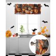 thumbnail image 5 of Halloween Valances for Windows Orange Pumpkin Maple Leaf Window Curtain Rod Pocket Plaid Wood Grain Holiday Window Treatment Decor Valances for Kitchen Living Room Bedroom 54x18in, 5 of 7