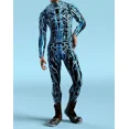 thumbnail image 3 of Mono sexy con estampado 3D para hombre, disfraz de Halloween, cosplay, cremallera frontal, Zentai, colorido, para fiesta, carnaval, 3 of 5