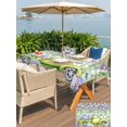 thumbnail image 4 of Outdoor Tablecloth with Umbrella Hole and Zipper, Blue Purple Floral Rectangle Table Cloth 60x120 Inch Waterproof Tablecloth, Spring Hydrangea Flower Truck Green Plaid Picnic Table Cover for Patio, 4 of 7