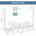 thumbnail image 2 of Over The Door Hooks, Towel Rack Towel Hooks for Bathroom, Towel Holder for Hanging Heavy Duty, Door Rack Over Door Hanger with 5 Coat Hooks for Bedroom Bathroom Kitchen, Black, 2 of 10