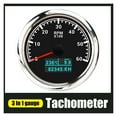 thumbnail image 2 of 3 in 1 Tachometer Gauge 8000/ 6000/ 4000 RPM 85mm Waterproof Tacho Meter LED Water Temp Oil Pressure Hour Meter For Boat Car ,Easy to Calibrate, 2 of 7