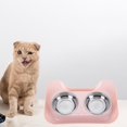 thumbnail image 4 of Dog Bowls Double Stainless Steel and Food Bowls with Non-Slip Station, Pet Feeder Bowls for Puppy Medium - Pink, 4 of 8