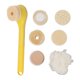 thumbnail image 2 of Cepillo eléctrico de baño exfoliante multifuncional con 6 accesorios, rotación automática para ducha, baño, limpieza profunda, color amarillo, 2 of 14