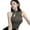 Gray, variant on Ladies Casual Camisole Women Half Turtleneck Crop Top Sleeveless Vest Retro-Cheongsam Buckle Tanks Top Streetwear