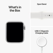 Apple Watch SE (2nd Gen) GPS + Cellular 40mm Silver Aluminum Case with White Sport Band - S/M