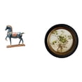 thumbnail image 1 of Figura de caballo,Figura de caballo Escultura animal coleccionable,Marco de fotos redondo,Marco de fotos de resina de diseño retro europeo redondo,Marco de fotos vintage adornado para colgar, 1 of 8