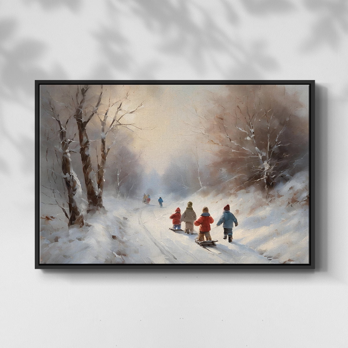 Vintage Landscape-CCXIII By Wexford Home Framed in Black Wood Gallery Wrapped Canvas 25 in. x 37 in.