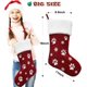 thumbnail image 2 of Medias navideñas de peluche con forma de pata de mascota (1/2 unidades) para decorar la chimenea, ideal como regalo para perros y gatos en vacaciones familiares., 2 of 4