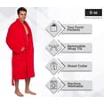 thumbnail image 4 of Ross Michaels Mens Luxury Robe Big & Tall - Plush Fleece Bathrobe Mid Length 400GSM (Red, XX-Large), 4 of 6