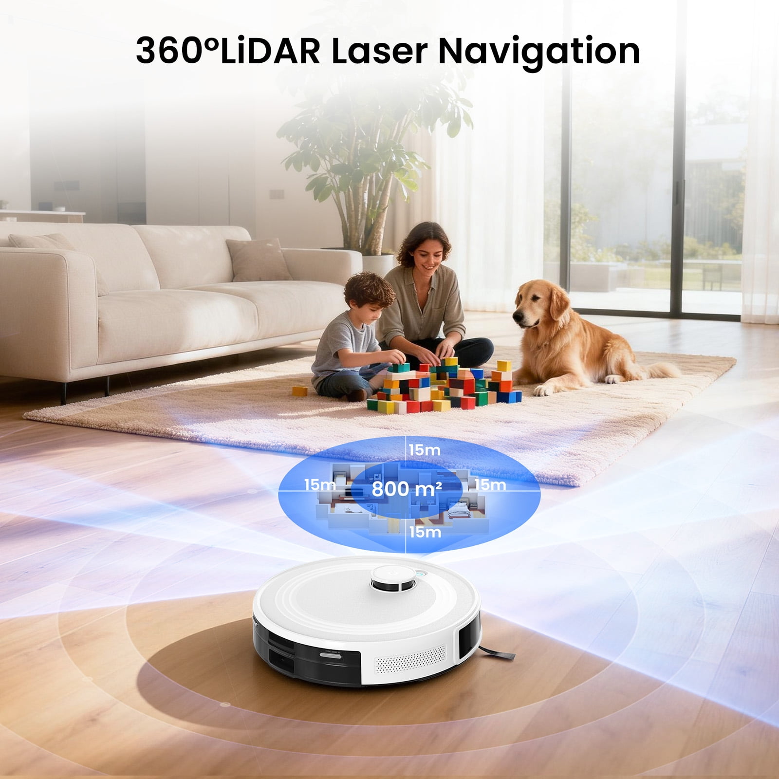 Lefant M2L Plus LiDAR Navigation Robot Vacuum and Mop, 7000Pa Suction, Multi-Floor Mapping, Self-Emptying and Filling, Robot Vacuum for Floors Pet Hair