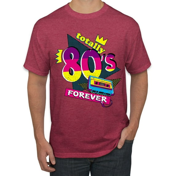 Totally 80's Forever Vintage Men's Graphic T-Shirt, Vintage Heather Red, Small