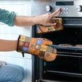 thumbnail image 2 of Fall Gnomes Pumpkins Leaves Kitchen Oven Mitt and Pot Holder Sets 2 Pcs for Baking, Cooking and Grilling, Heat Resistant Up To 392 °F, 2 of 7