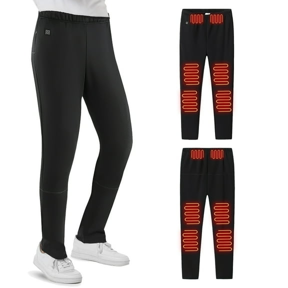 Heated Pants, Winter Soft Heating Sweat Pants for Men Women, 12 Heated Zone, 3 Temperature Control, Machine Washable (5V/2A Battery Not Included)