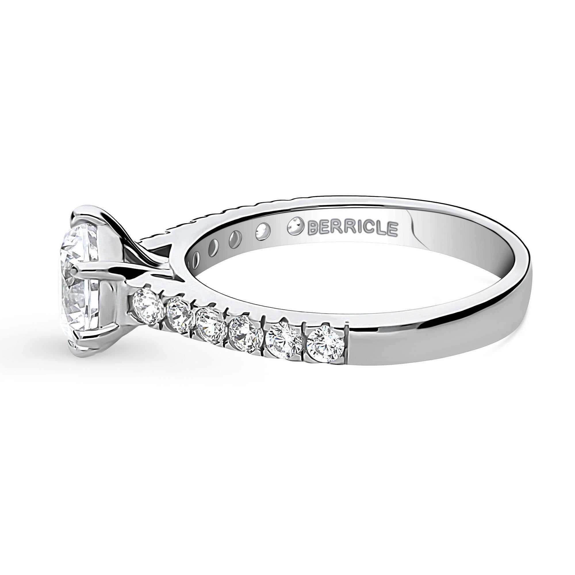 BERRICLE Sterling Silver Solitaire Wedding Engagement Rings 1.25 Carat Round Cut Cubic Zirconia CZ Promise Ring for Women, Rhodium Plated Size 9.5