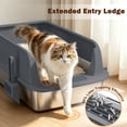 Siooko Stainless Steel Sifting Litter Box for Pine Pellet Litter, Large ...