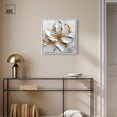 thumbnail image 3 of Ivory White I Framed High-Gloss Acrylic Glass Wall Art Elegant Floral Art by Art Remedy, White Frame, 20 x 20, 3 of 7