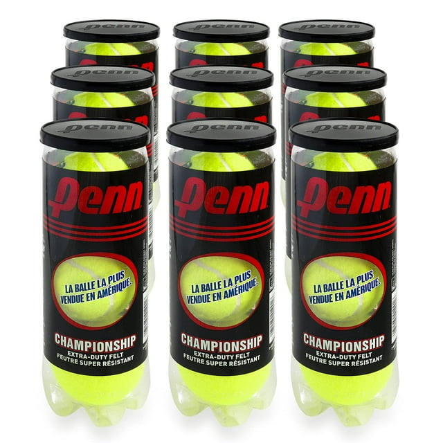 Pelotas de tenis Penn Championship extra resistentes, 9 latas, 27 pelotas