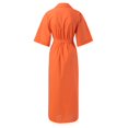 thumbnail image 5 of Sngxgn Women's Long Sleeve Ruched Bodycon Dress Square Neck Party Midi Dresses(Orange,M), 5 of 8