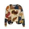 thumbnail image 3 of VKOYWKM Womens Crewneck Sweatshirt Thanksgiving Long Sleeve Fall Sweatshirt Thanksgiving Turkey Graphic Sweatshirts Oversized Pullover Happy Holiday Thankful Sweatshirt, 3 of 10