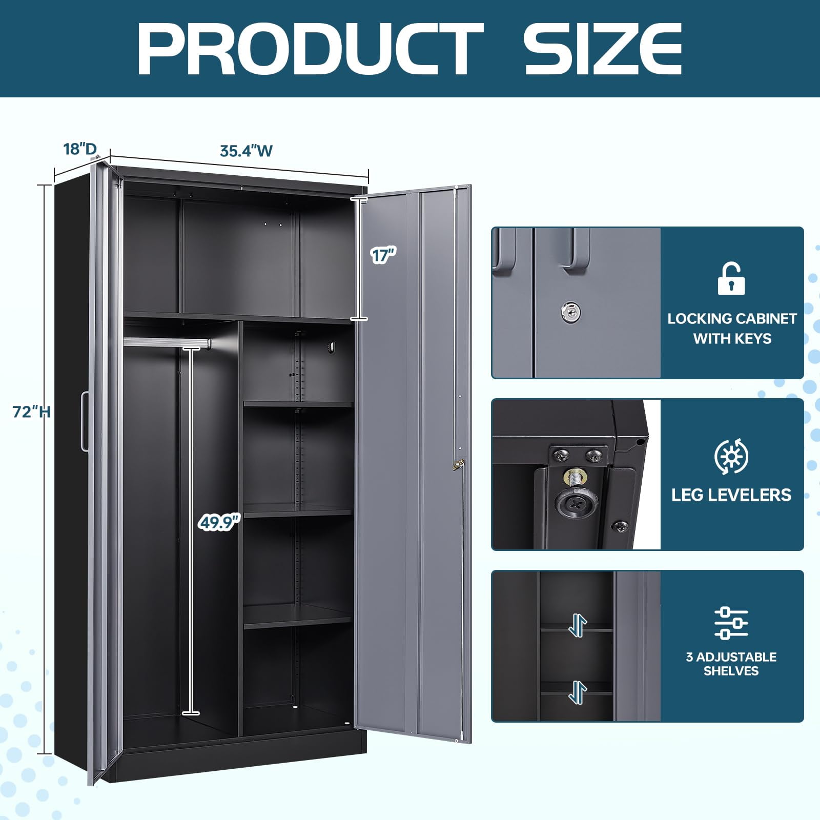 miiico★ Amazon.com: MIIIKO Metal Storage Locker Cabinet with 1 Door